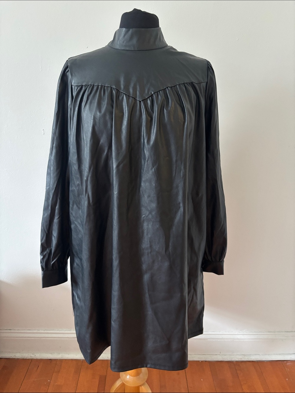Who What Wear Black Faux Leather Dress